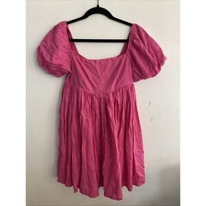 Mable Women's Marlowe‎ Babydoll Mini Dress Hot Pink Small